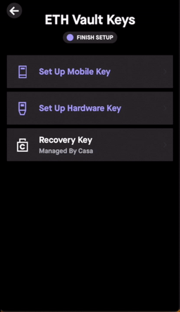 Setting up your 3-key vault for ethereum (ETH)